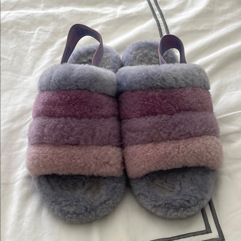 UGG Purple and Pink Plush Slippers